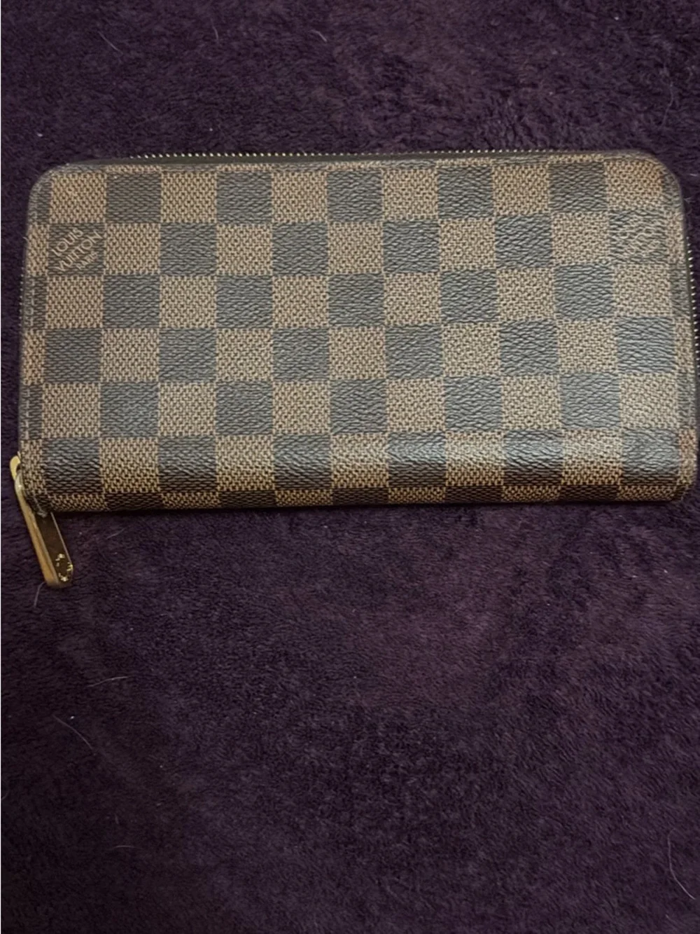 Louis Vuitton Brown Damier Zip-Around Card Holder Wallet